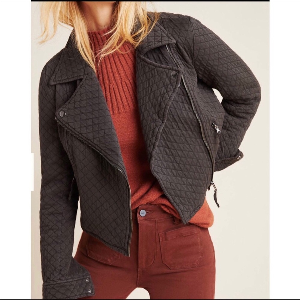 Anthropologie Marrakech Quilted Moto Jacket Small